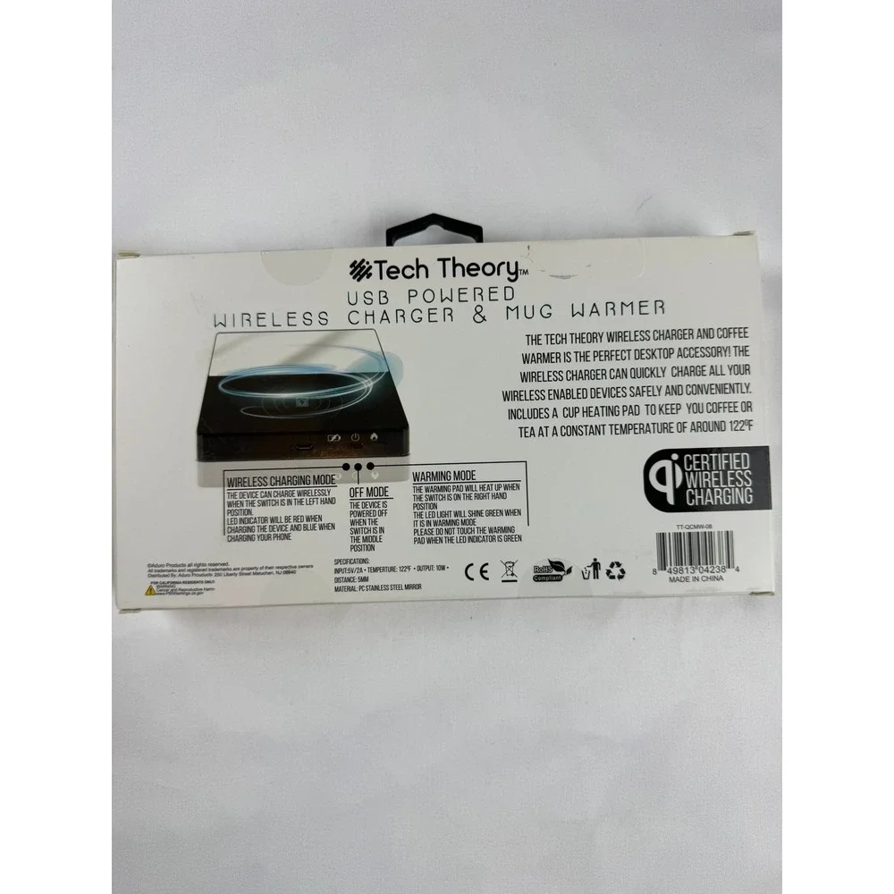 Tech Theory‎ USB Powered Wireless Charger & Mug Warmer Qi White TT-QCMW-08